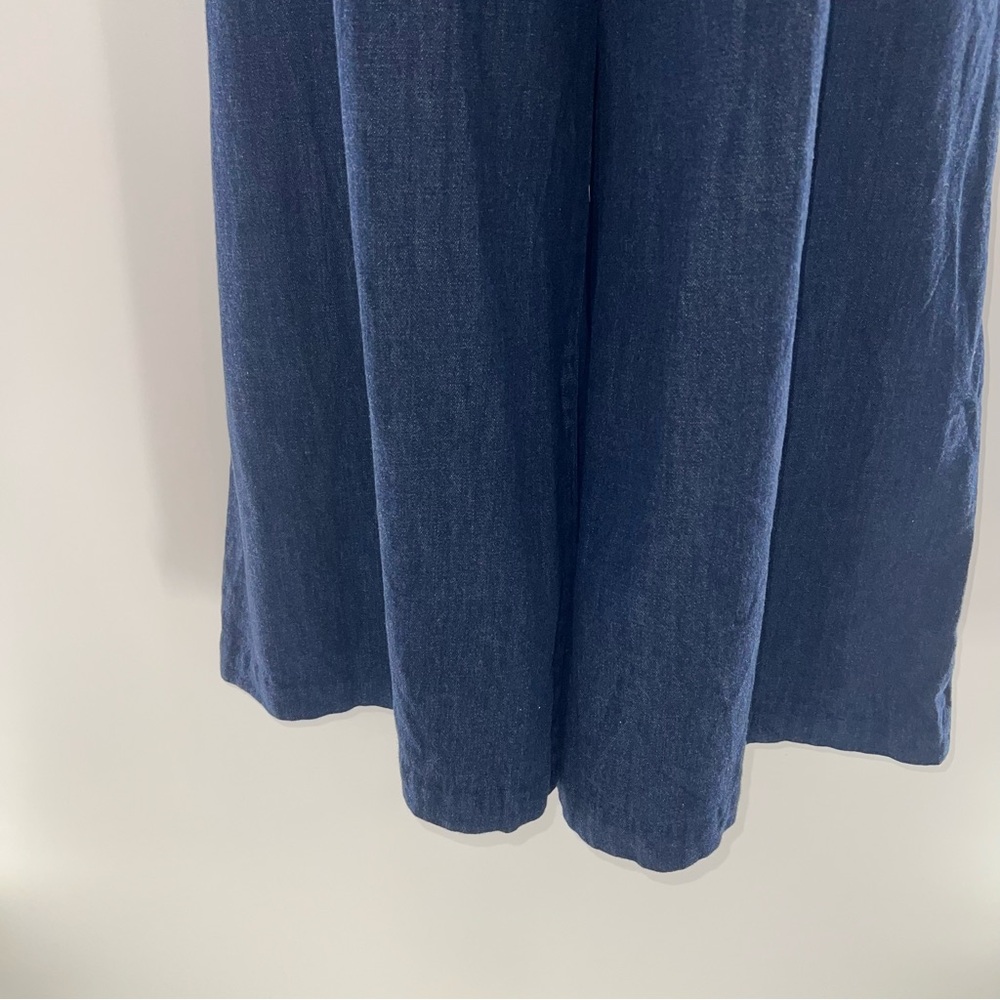 Anthropologie Maeve Denim Wide Leg Pleated Front Denim Jeans w/3 Pockets-Siz 32P - Picture 7 of 10